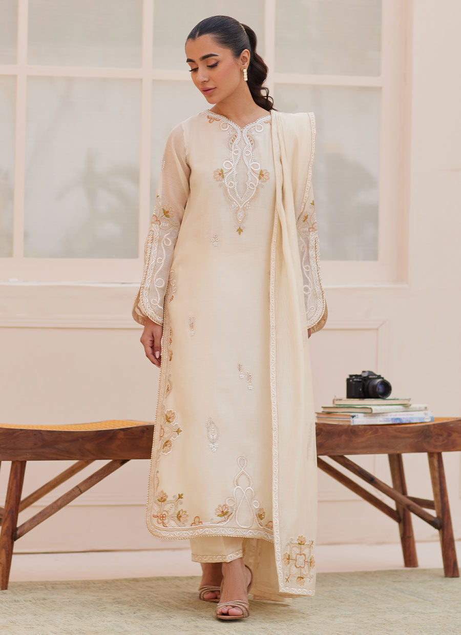 Zaza '25 - Evra Ivory Shirt and Dupatta