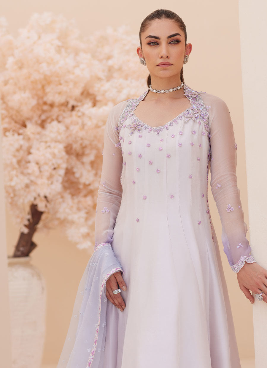 Zaza '25 - Katniss Silver Pearl Kalidar and Dupatta