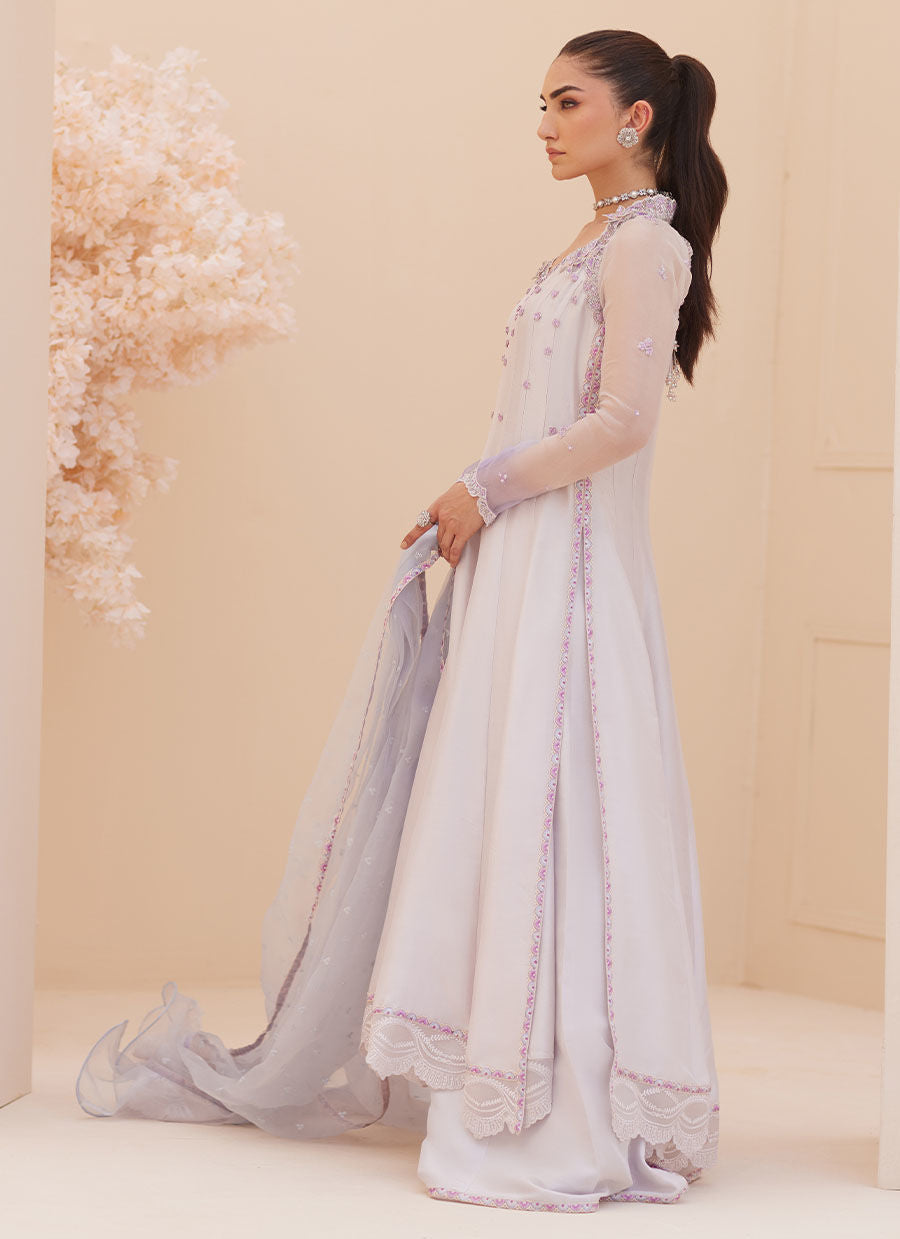 Zaza '25 - Katniss Silver Pearl Kalidar and Dupatta