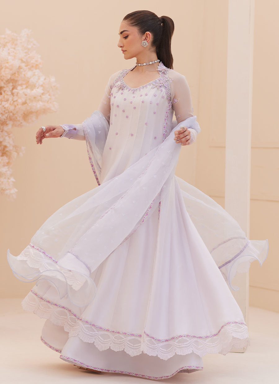 Zaza '25 - Katniss Silver Pearl Kalidar and Dupatta