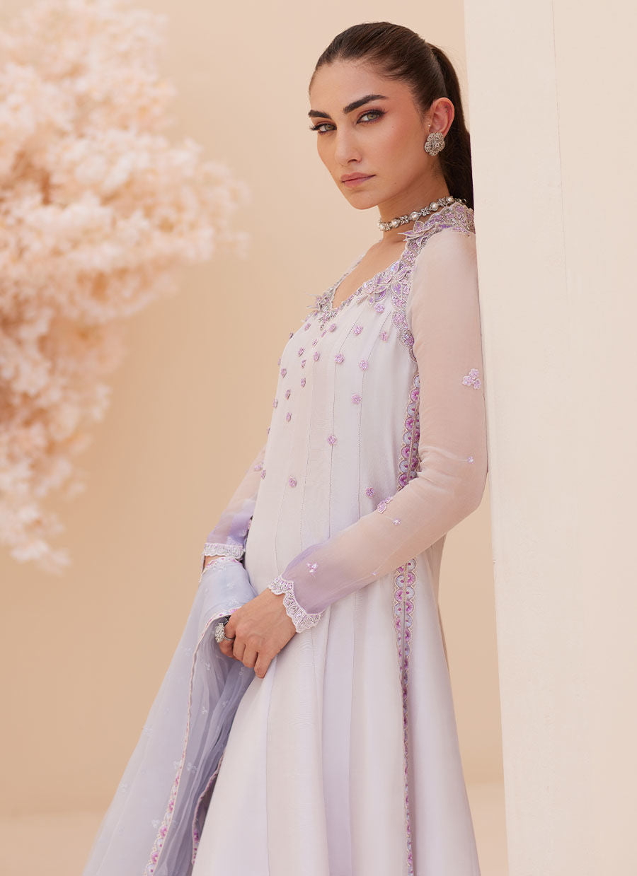 Zaza '25 - Katniss Silver Pearl Kalidar and Dupatta