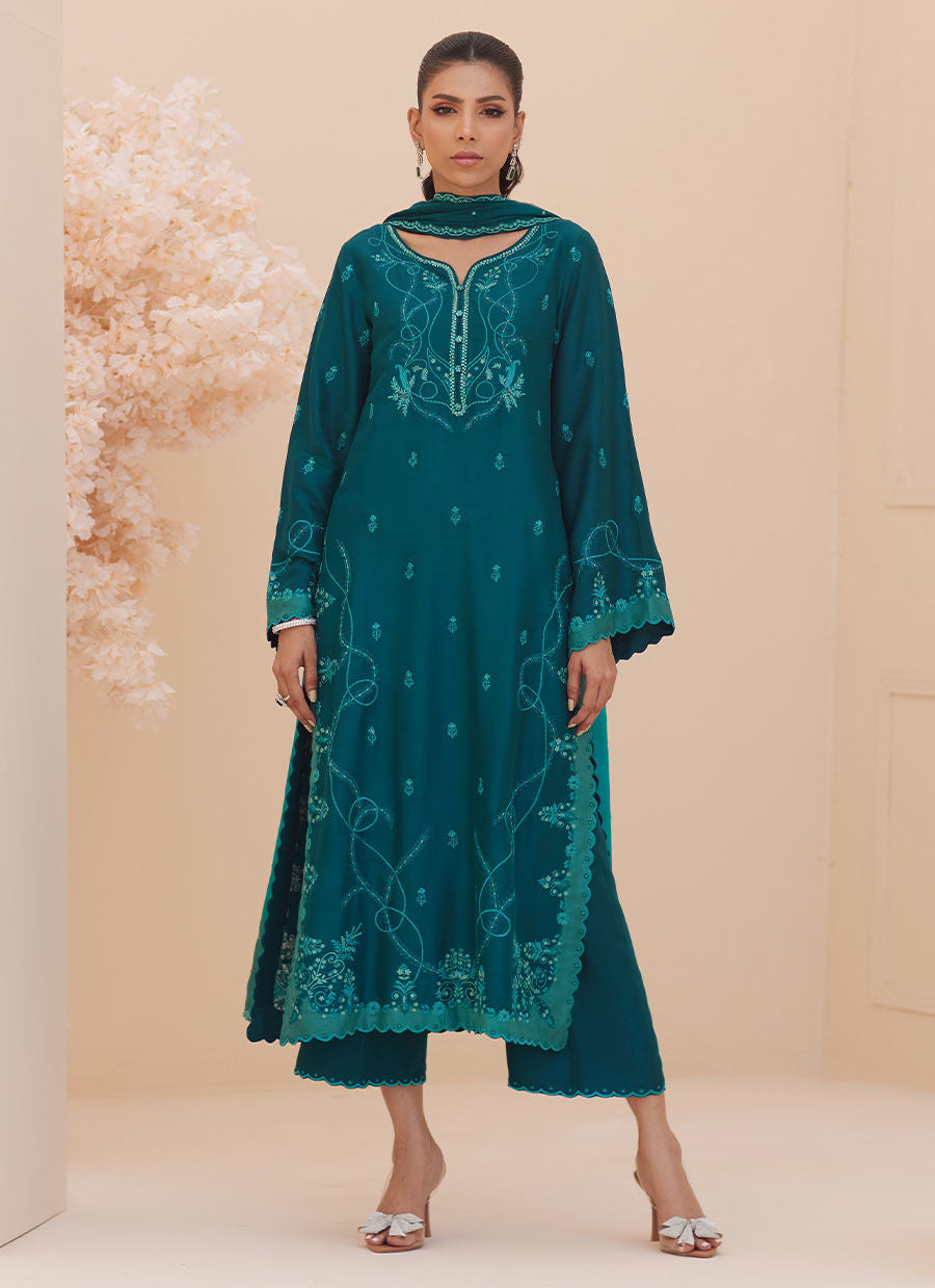 Zaza '25 - Evel Emerald Shirt and Dupatta