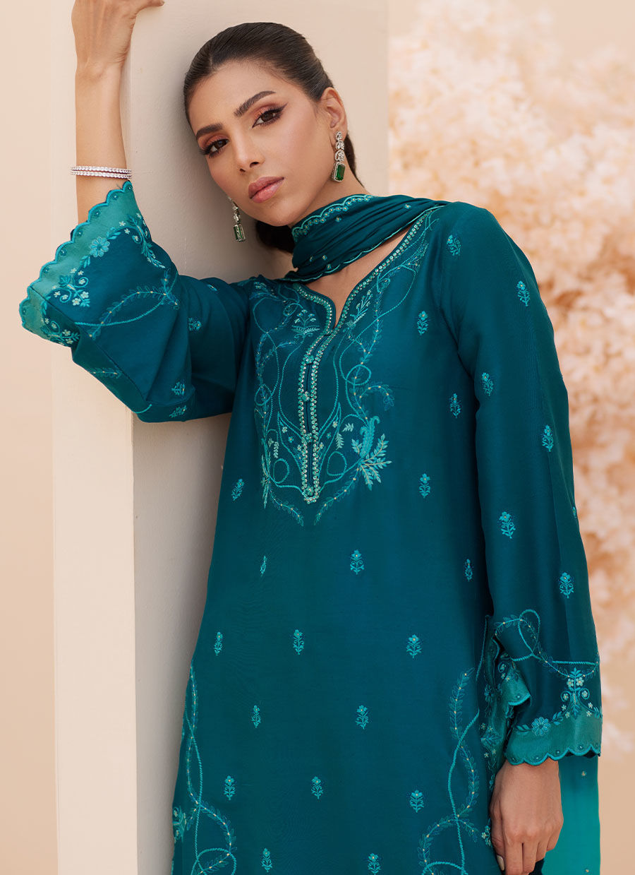 Zaza '25 - Evel Emerald Shirt and Dupatta