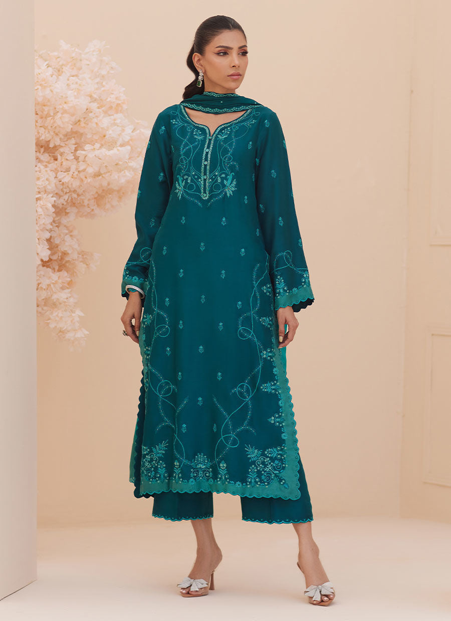 Zaza '25 - Evel Emerald Shirt and Dupatta