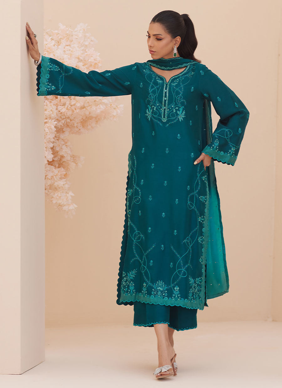 Zaza '25 - Evel Emerald Shirt and Dupatta