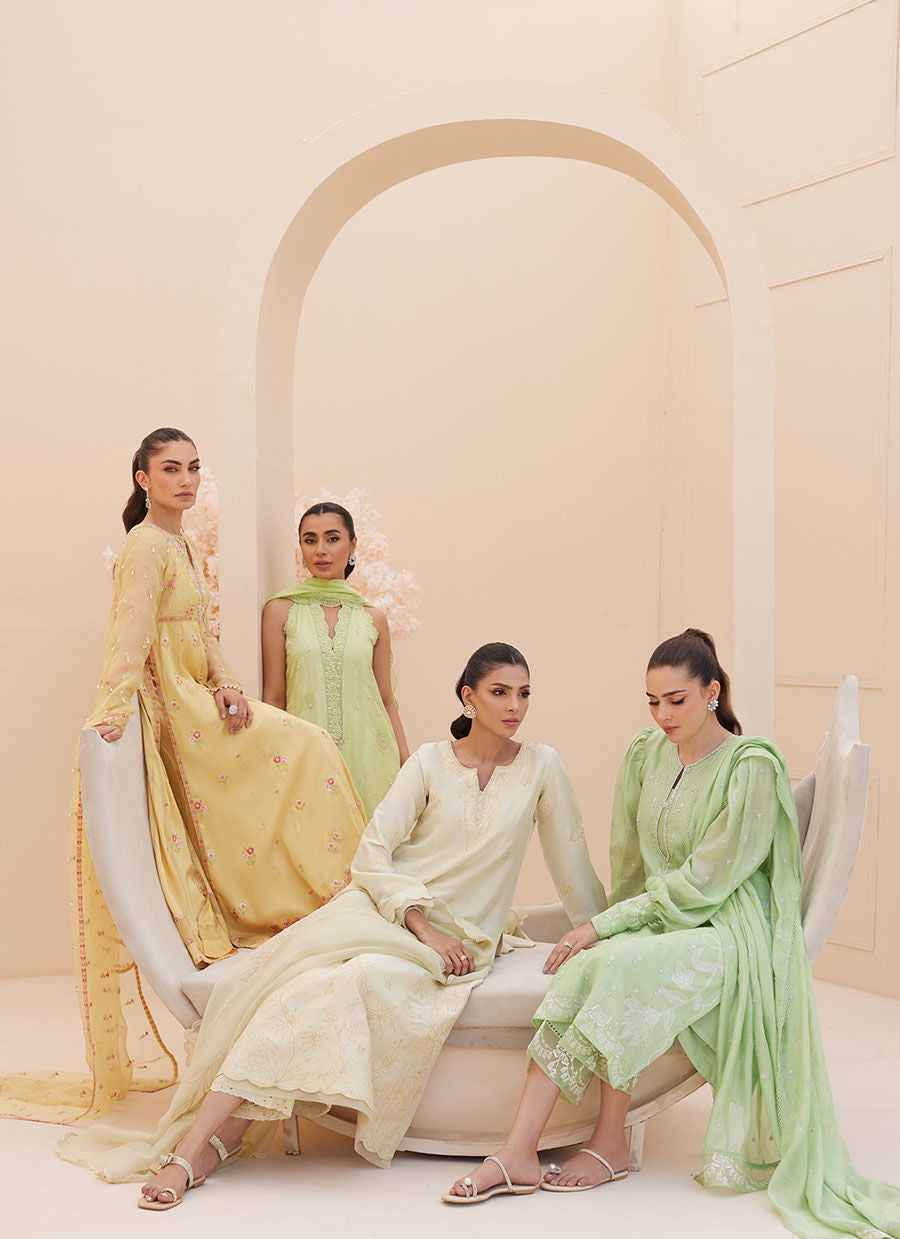 Zaza '25 - Serena Apple Green Embroidered Shirt and Dupatta