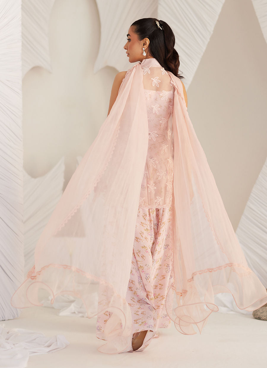 Lea Eid'25- Kyma Blush Organza Jacket and Bustier