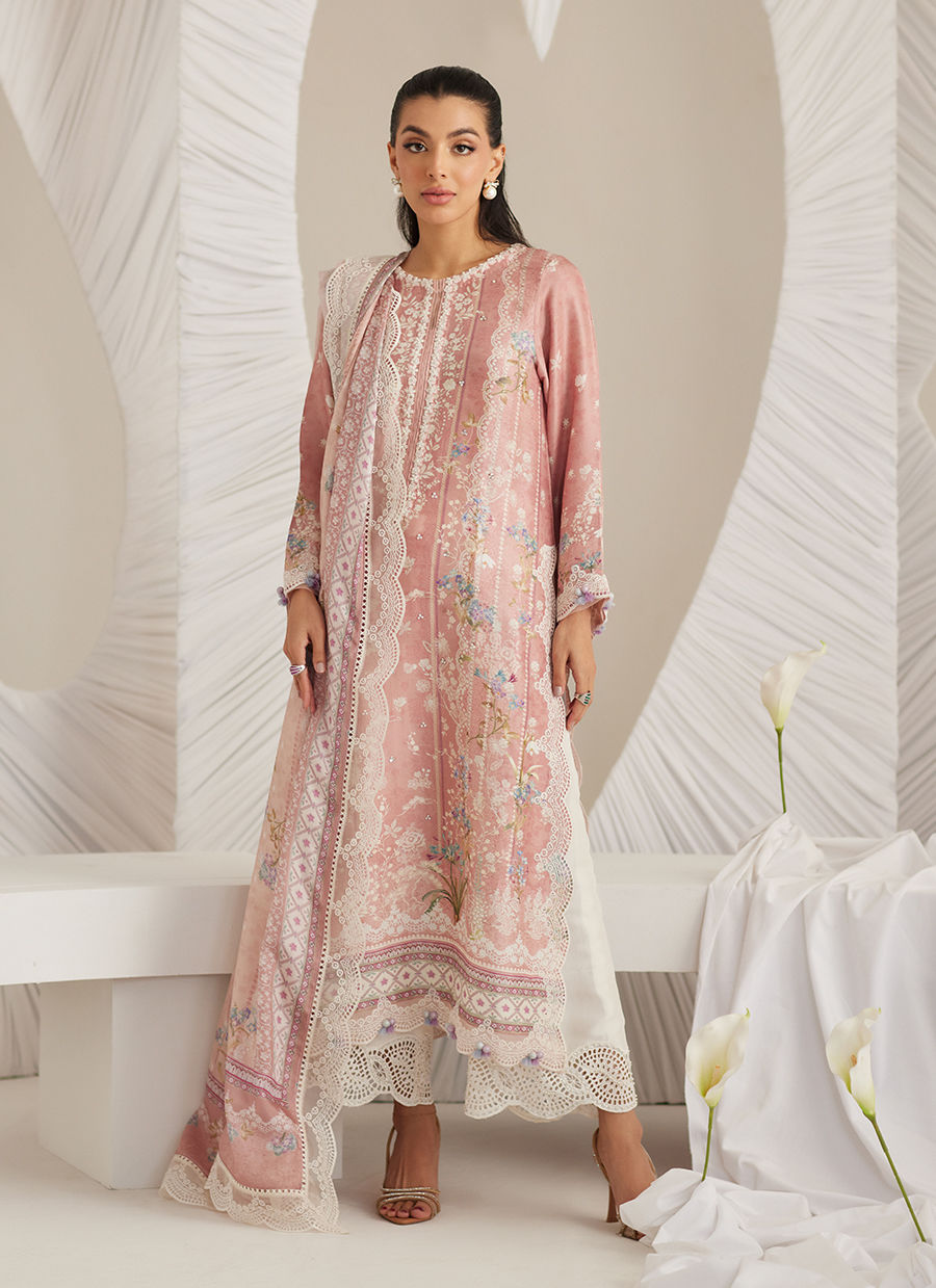 Lea Eid'25- Elara Blush Shirt and Dupatta