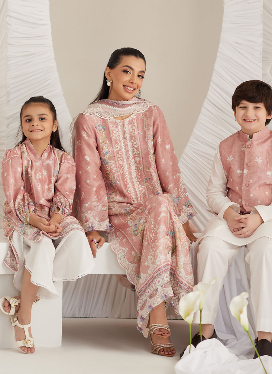 Lea Eid'25- Elara Blush Shirt and Dupatta
