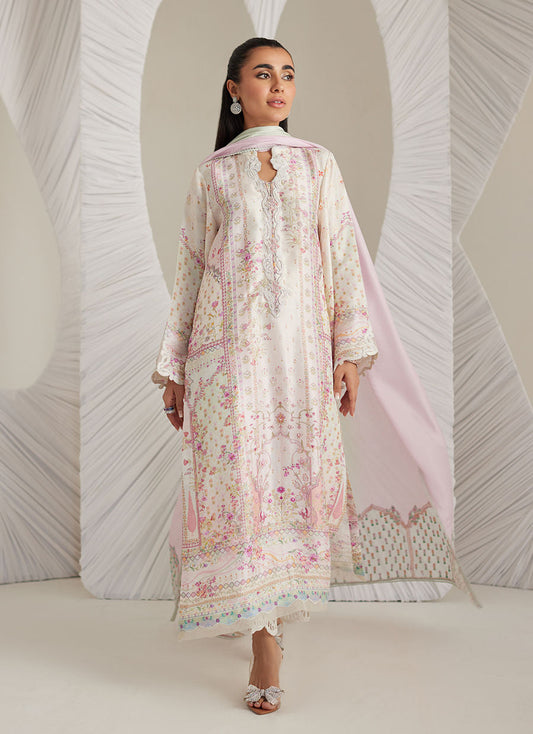 Lea Eid'25-Brea Ivory Shirt and Dupatta