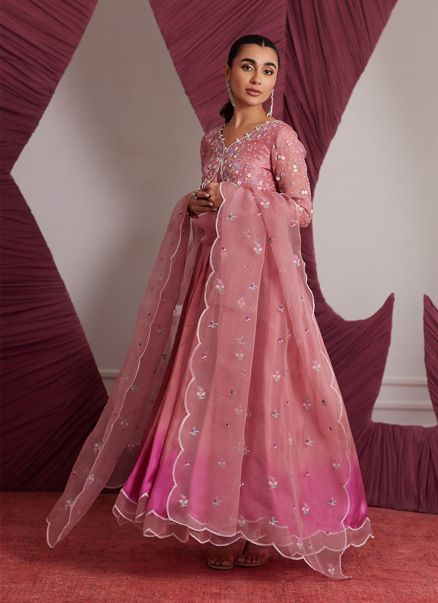 Luna Eid Edit'25 -  Wylie Watermelon Kalidaar And Dupatta