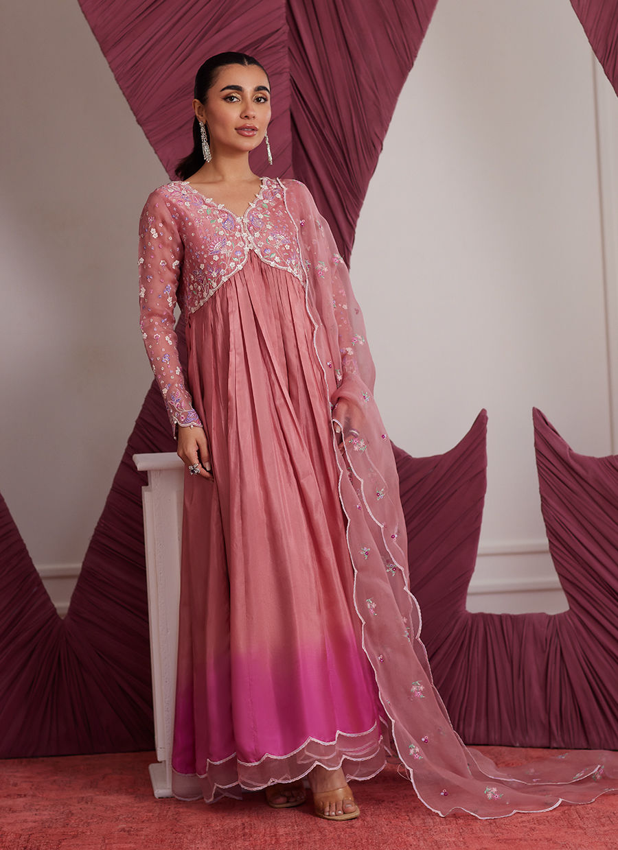 Luna Eid Edit'25 -  Wylie Watermelon Kalidaar And Dupatta