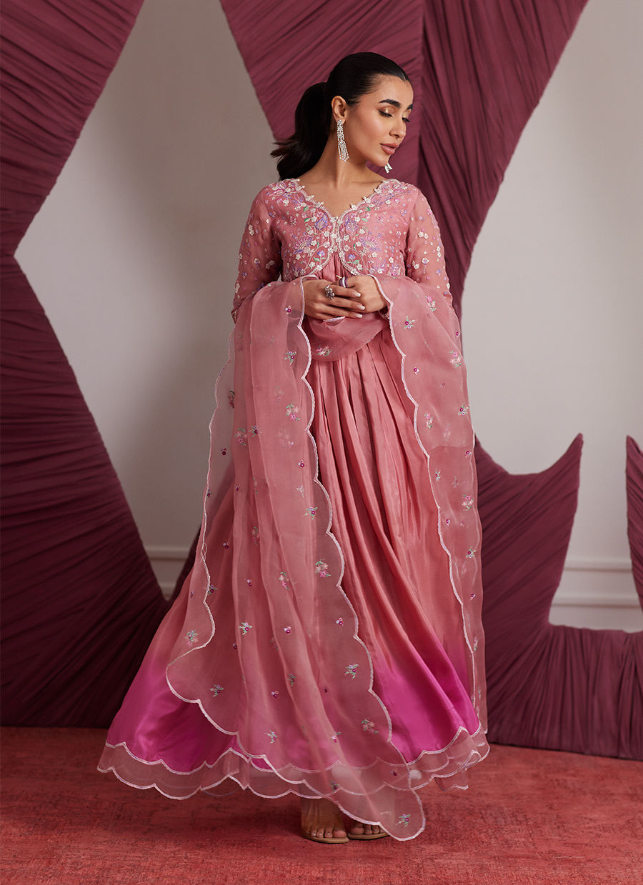 Luna Eid Edit'25 -  Wylie Watermelon Kalidaar And Dupatta