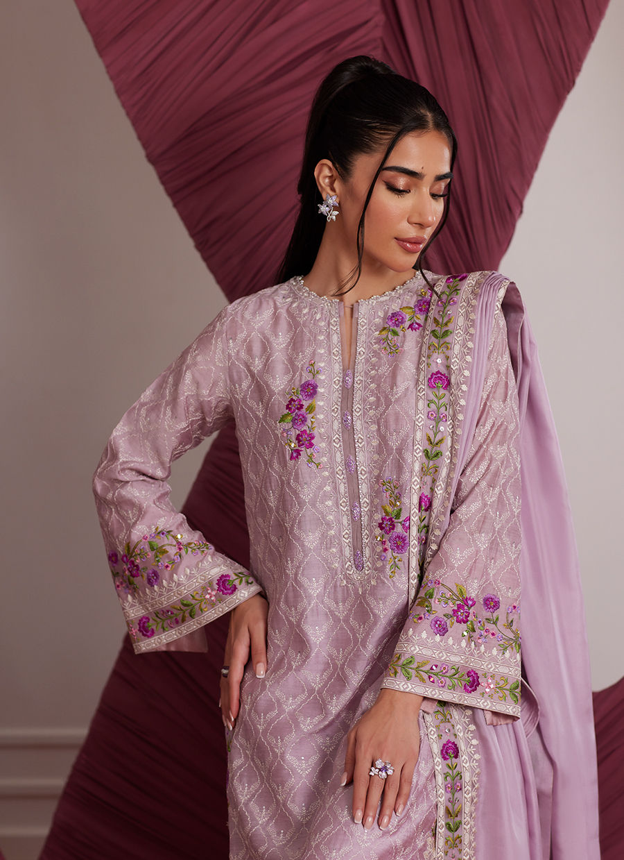 Luna Eid Edit'25 -  Rosa Mauve Shirt And Dupatta