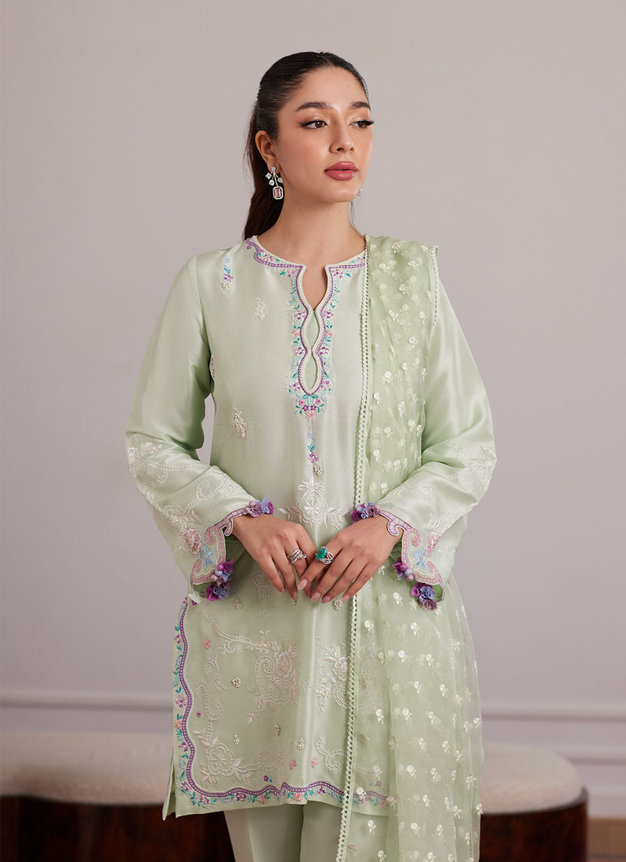 Luna Eid Edit'25 -  Pilar Mint Shirt And Dupatta