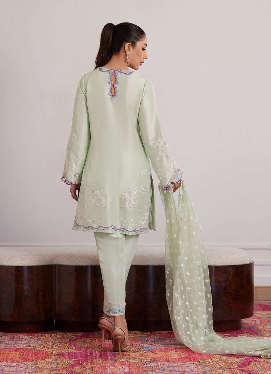 Luna Eid Edit'25 -  Pilar Mint Shirt And Dupatta