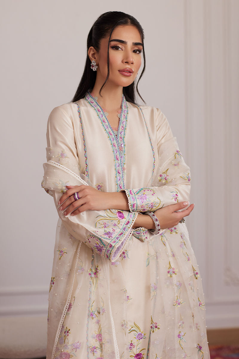Luna Eid Edit'25 -  Lexie Ivory Shirt And Dupatta