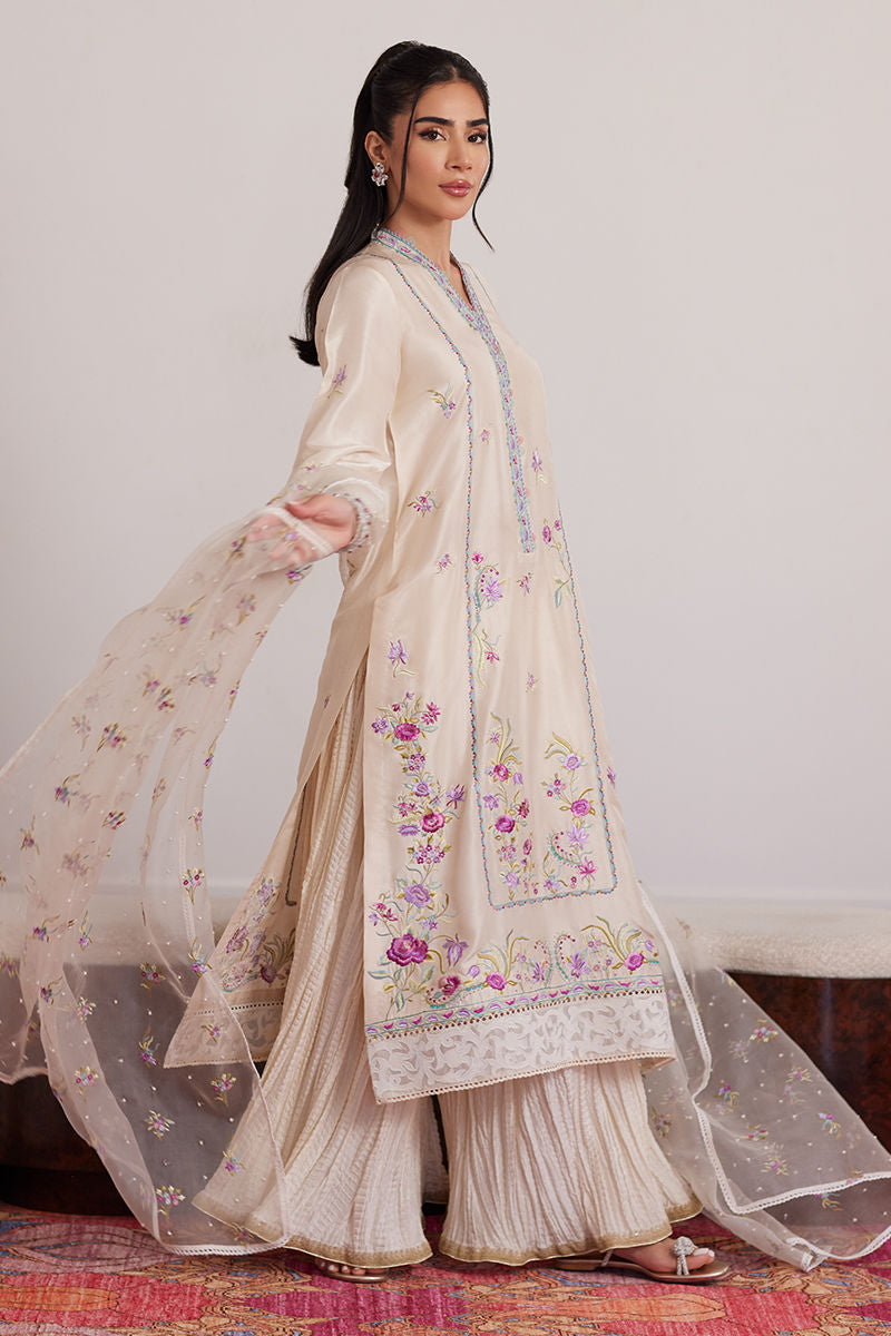 Luna Eid Edit'25 -  Lexie Ivory Shirt And Dupatta