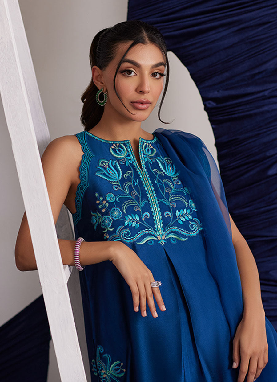 Luna Eid Edit'25 - Skylar Teal Shirt And Dupatta