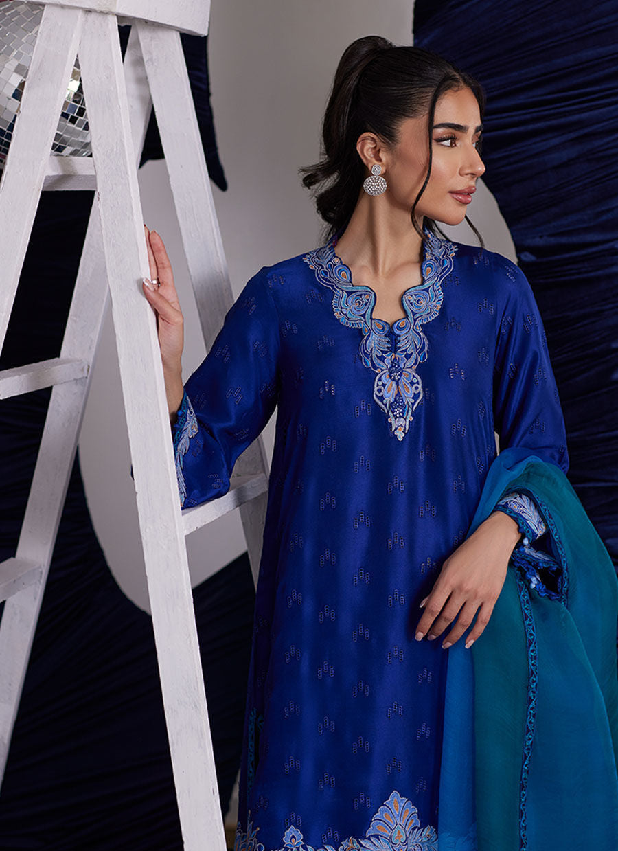 Luna Eid Edit'25 - Aliza Azure Shirt And Dupatta