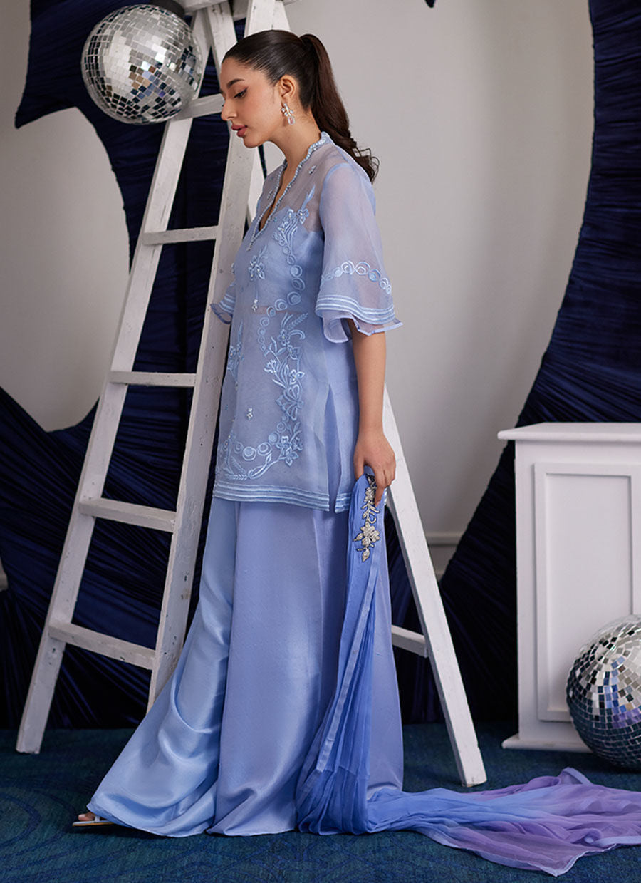 Luna Eid Edit'25 -  Cassie Periwinkle Shirt And Dupatta