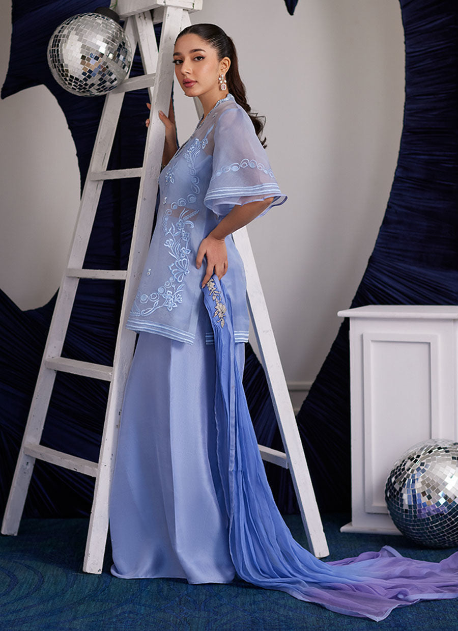 Luna Eid Edit'25 -  Cassie Periwinkle Shirt And Dupatta