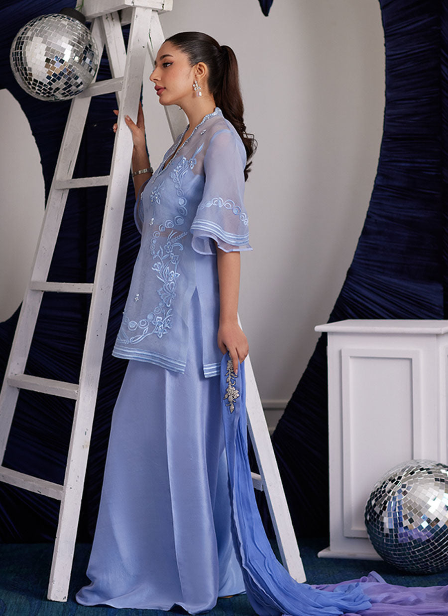 Luna Eid Edit'25 -  Cassie Periwinkle Shirt And Dupatta