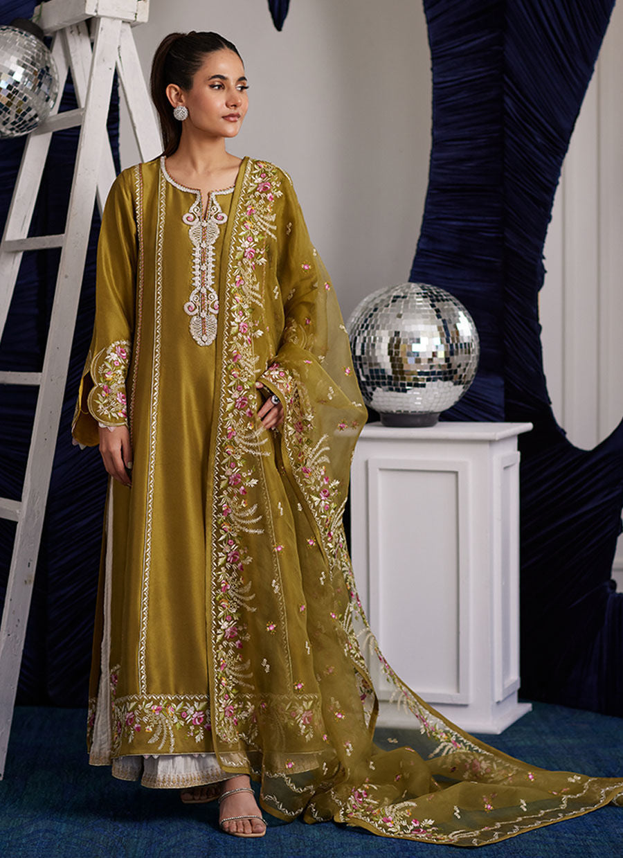Luna Eid Edit'25 -  Rue Olive Shirt And Dupatta