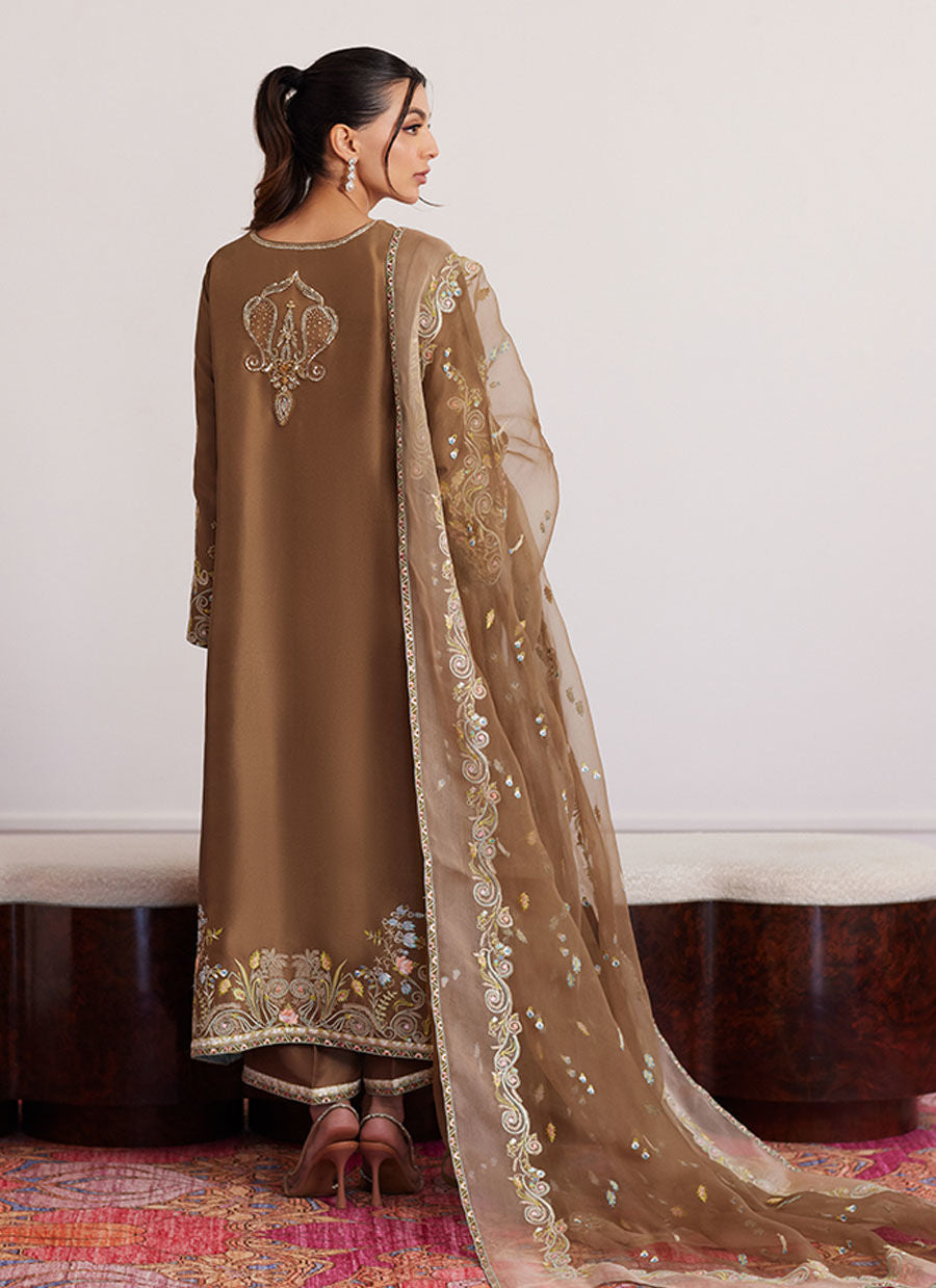 Luna Eid Edit'25 - Thea Latte Shirt And Dupatta