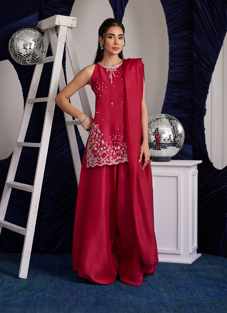 Luna Eid Edit'25 -   Izzy Hot Pink Shirt And Dupatta