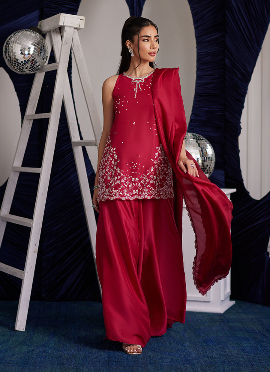 Luna Eid Edit'25 -   Izzy Hot Pink Shirt And Dupatta
