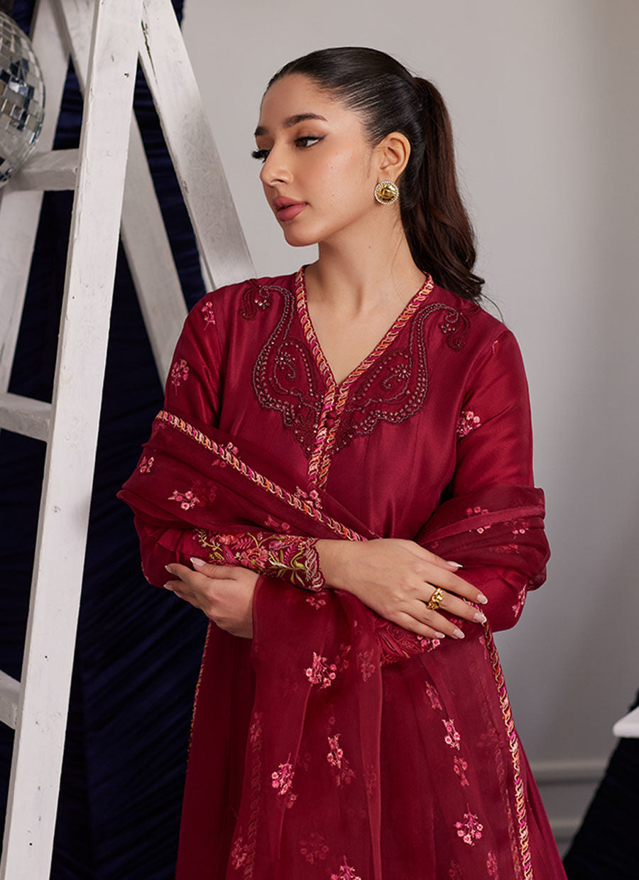 Luna Eid Edit'25 - Miko Crimson Kalidaar And Dupatta