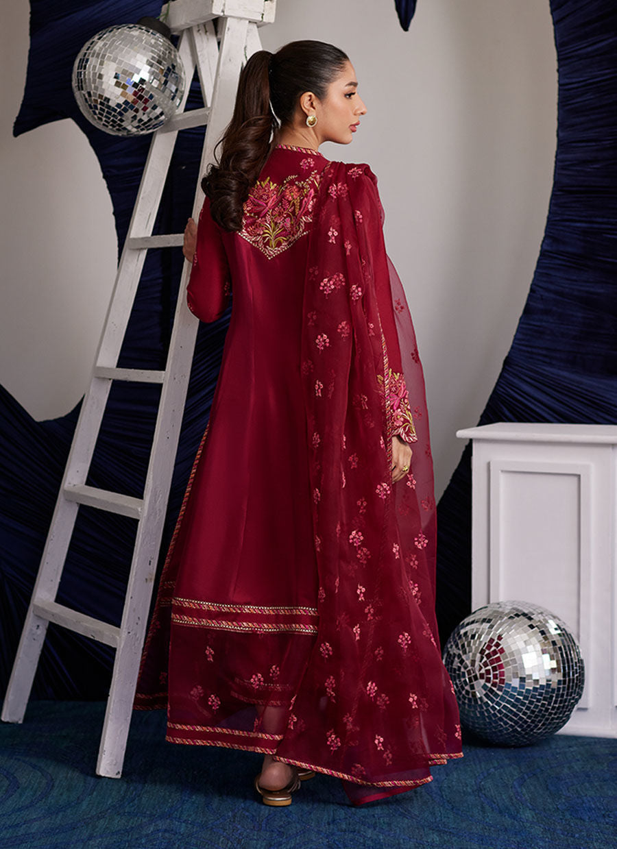 Luna Eid Edit'25 - Miko Crimson Kalidaar And Dupatta