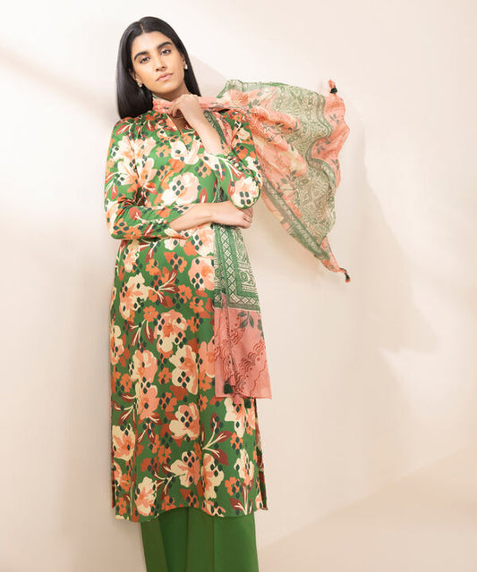 Unstitched Lawn '25 - 2 Piece - Printed Lawn Suit - 00U2DDY25V13