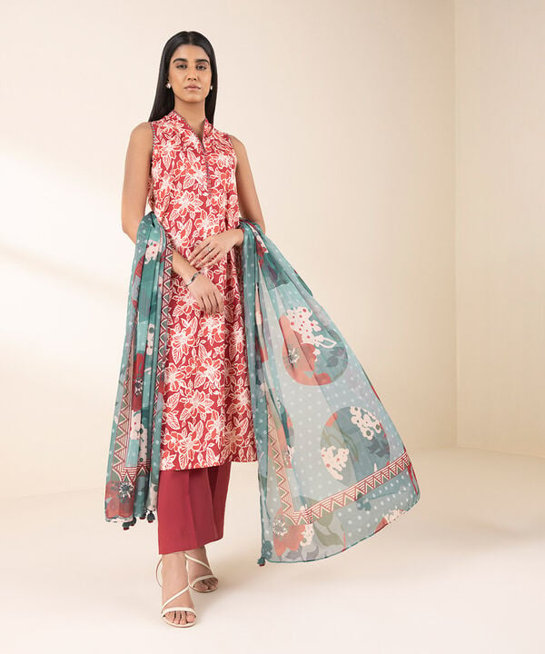 Unstitched Lawn '25 - 2 Piece - Printed Lawn Suit - 00U2DDY25V14