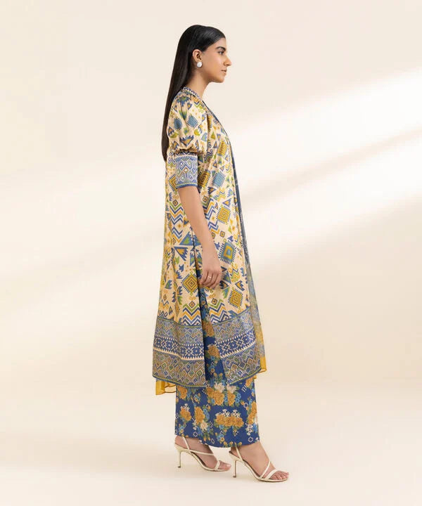 Silk'25- Printed Satin Suit 00U3PSL25V04