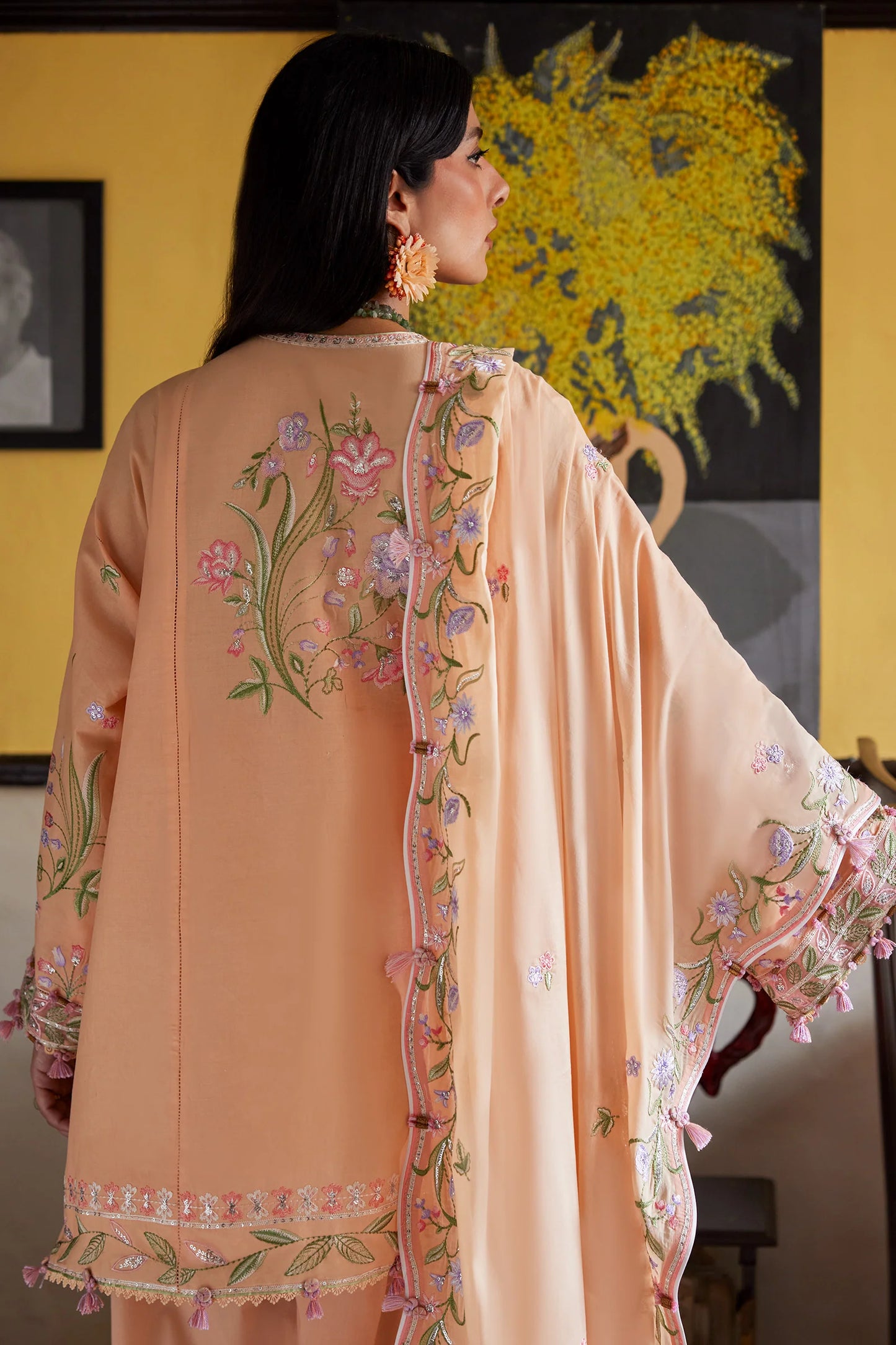 APRICOT MALLOW BLOOM (ZF26-09) - 3Pc - Unstitched