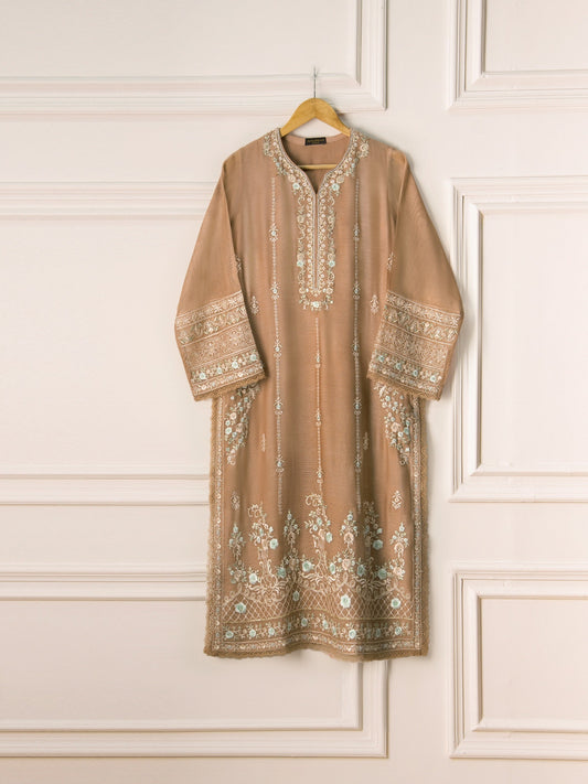 2 Piece- Pure Cotton Net Embroidered Suit S110762