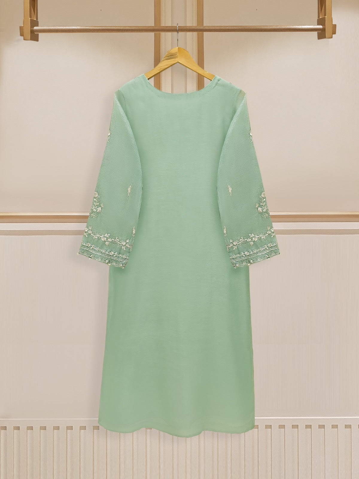 3 Piece - Pure Cotton Net Embroidered Suit S109761