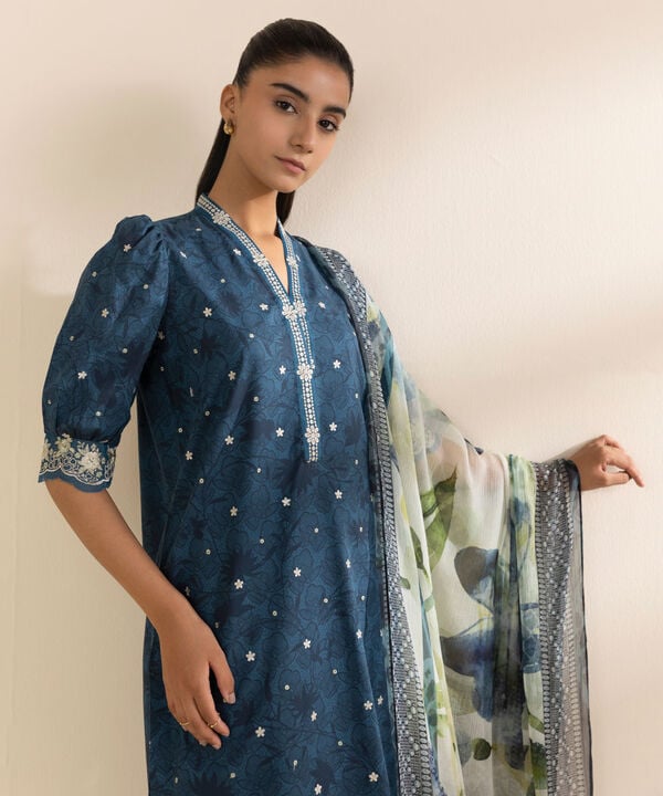 Unstitched Lawn '25 - 2 Piece - Embroidered Lawn Suit - 0U2DEDY25V11