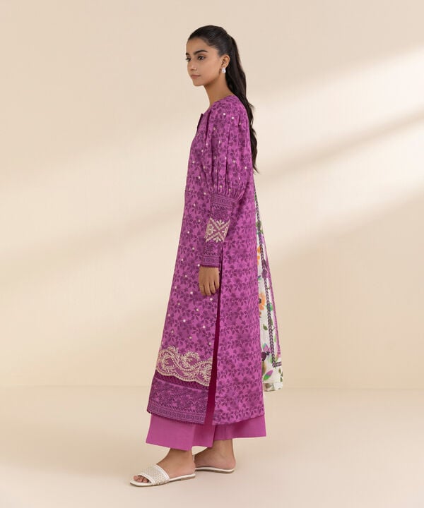 Unstitched Lawn '25 - 2 Piece - Embroidered Lawn Suit - 0U2DEDY25V13