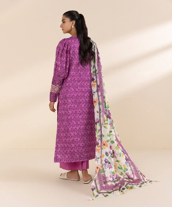 Unstitched Lawn '25 - 2 Piece - Embroidered Lawn Suit - 0U2DEDY25V13