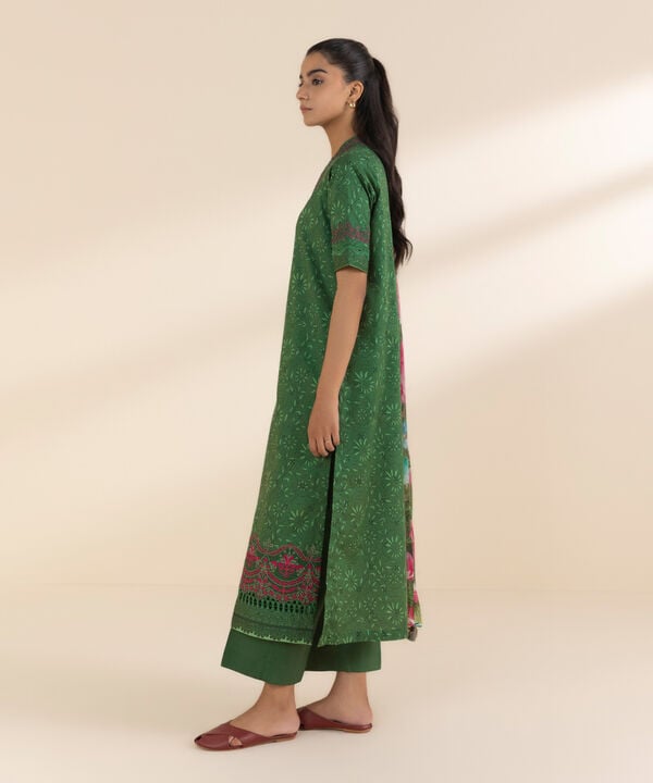 Unstitched Lawn '25 - 2 Piece - Embroidered Lawn Suit - 0U2DESG25V12