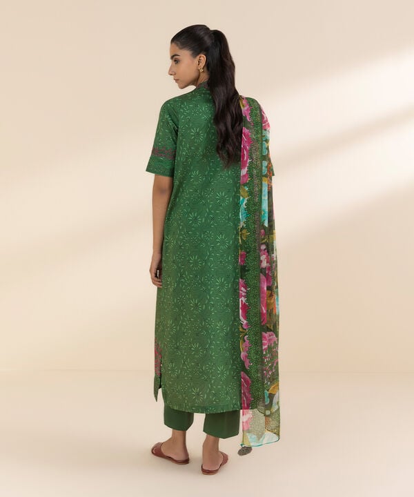 Unstitched Lawn '25 - 2 Piece - Embroidered Lawn Suit - 0U2DESG25V12