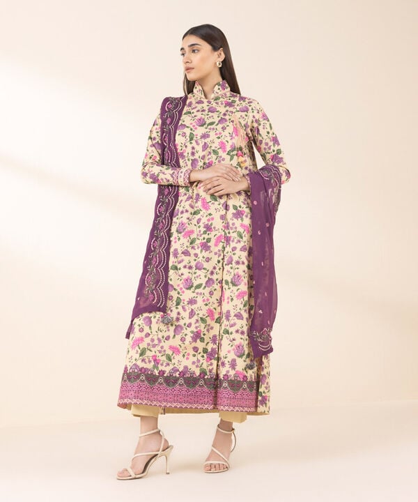 Unstitched Lawn '25 - 2 Piece - Embroidered Cotton Suit - 0U2DESG25V13