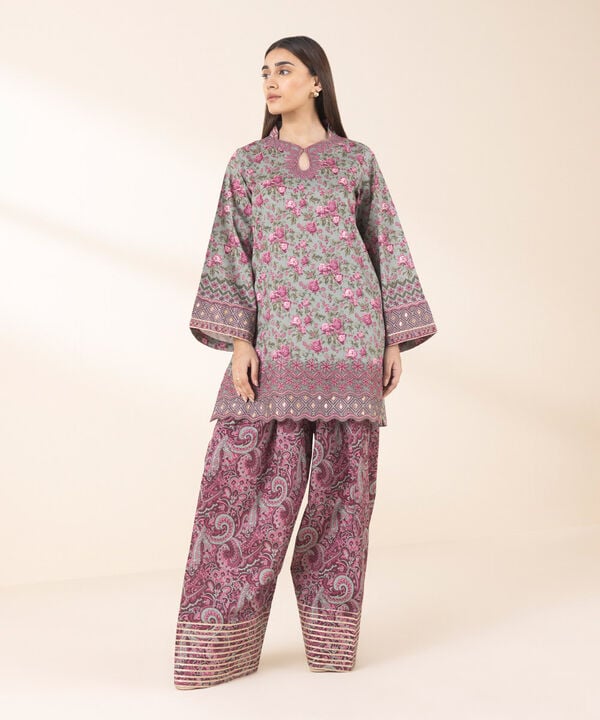 Unstitched Lawn '25 - 2 Piece - Embroidered Lawn Suit - 0U2TEDY25V11