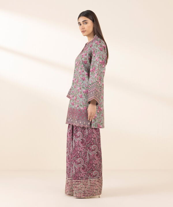 Unstitched Lawn '25 - 2 Piece - Embroidered Lawn Suit - 0U2TEDY25V11