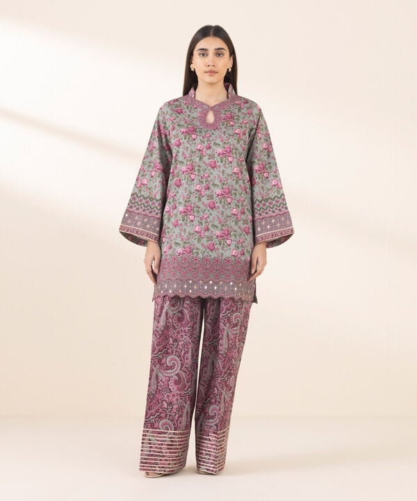 Unstitched Lawn '25 - 2 Piece - Embroidered Lawn Suit - 0U2TEDY25V11