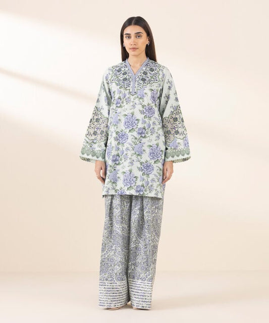 Unstitched Lawn '25 - 2 Piece - Embroidered Lawn Suit - 0U2TEDY25V12