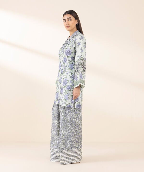 Unstitched Lawn '25 - 2 Piece - Embroidered Lawn Suit - 0U2TEDY25V12